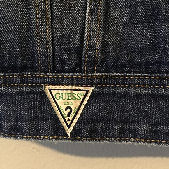 Mens Guess Jean Jacket Distressed Patches Denim - Picture 6 of 8
